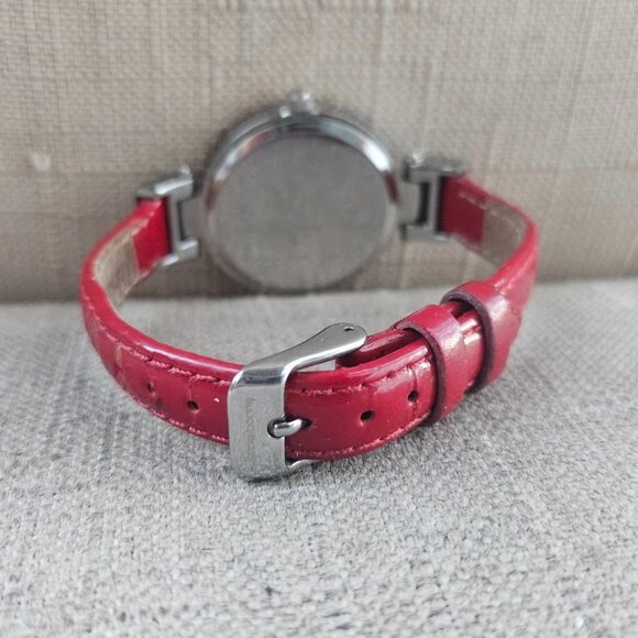 Liz Claiborne Women Wristwatch Analog Quartz Red patent Leather Strap Watch - Picture 6 of 10